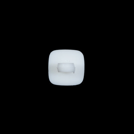 Glossy White Square Shank Back Button - 24L/15mm