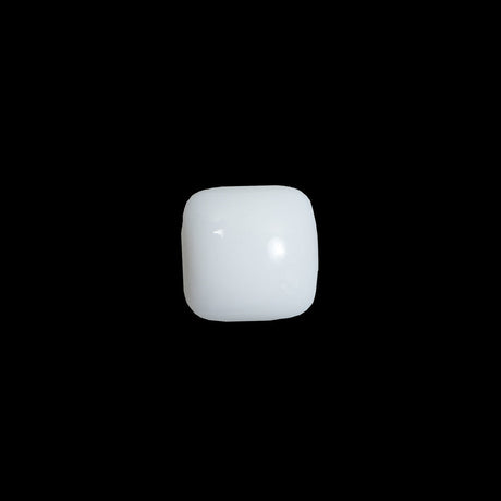 Glossy White Square Shank Back Button - 24L/15mm