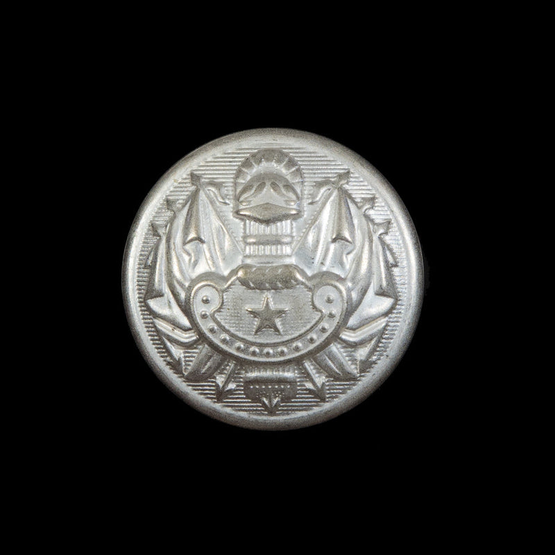 Silver Aluminum Crest Shank Back Button - 36L/23mm