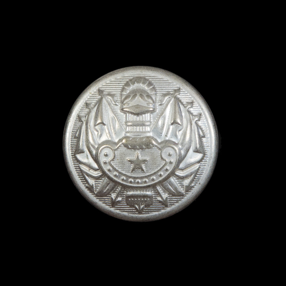 Silver Aluminum Crest Shank Back Button - 36L/23mm