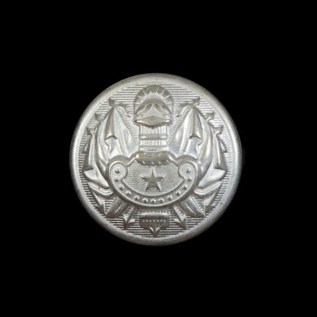 Silver Aluminum Crest Shank Back Button - 36L/23mm