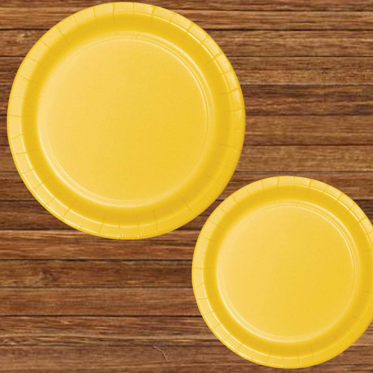 24 Count Paper Dessert Plates 7 Inch Orange Yellow Round Solid Color for Party and Event Use