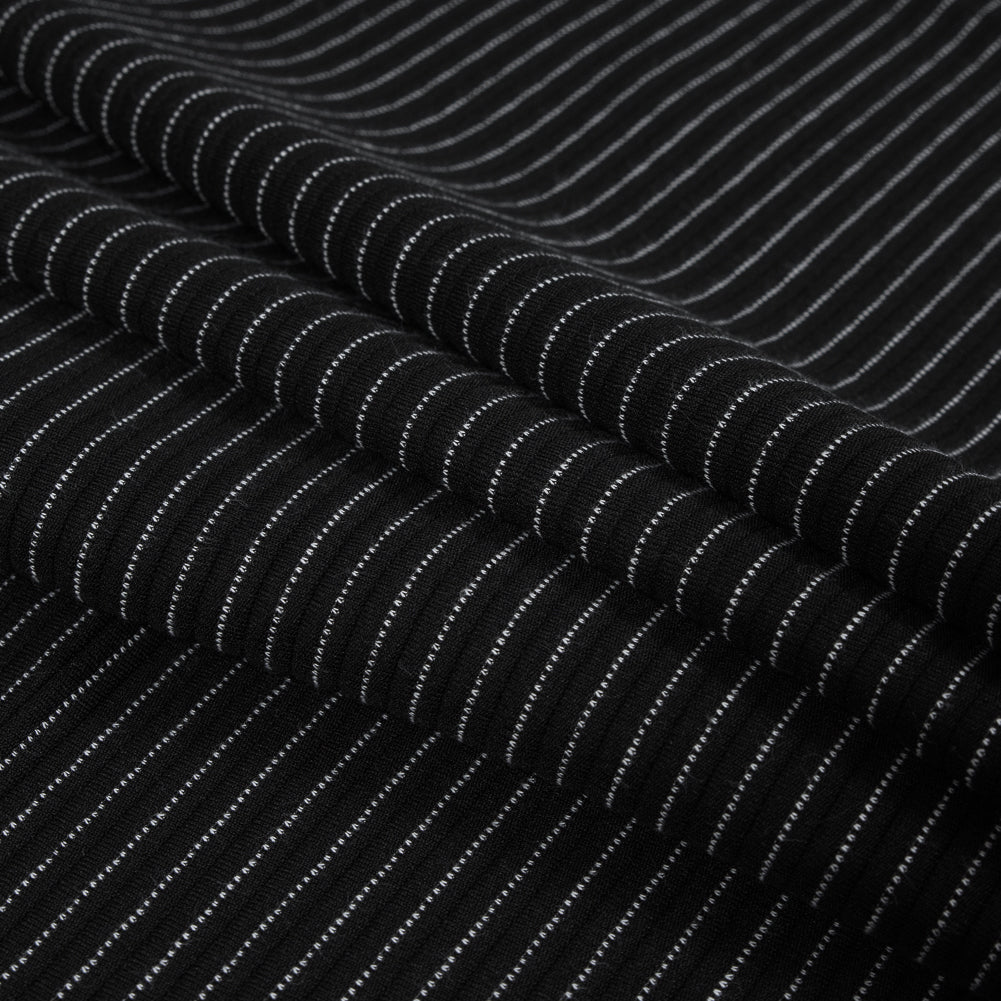 Italian Black and White Tactile Stretch Knit