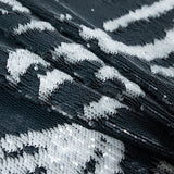 Italian Reversible Blue and White Sequins on a Navy Rayon Jersey
