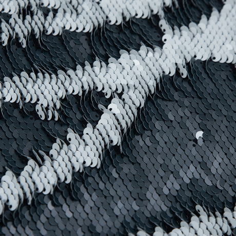 Italian Reversible Blue and White Sequins on a Navy Rayon Jersey