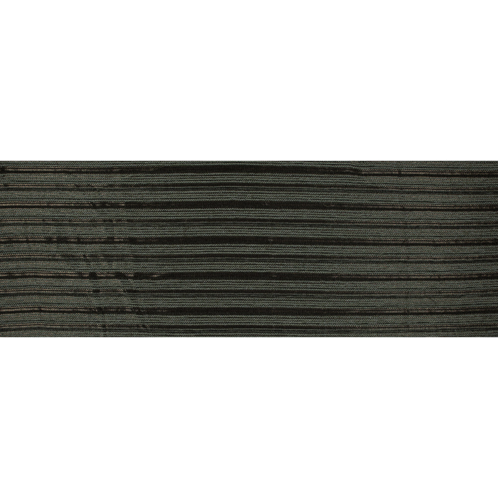 Italian Olive Striped Cotton Blended Tweed