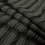 Italian Olive Striped Cotton Blended Tweed