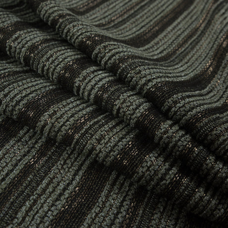 Italian Olive Striped Cotton Blended Tweed