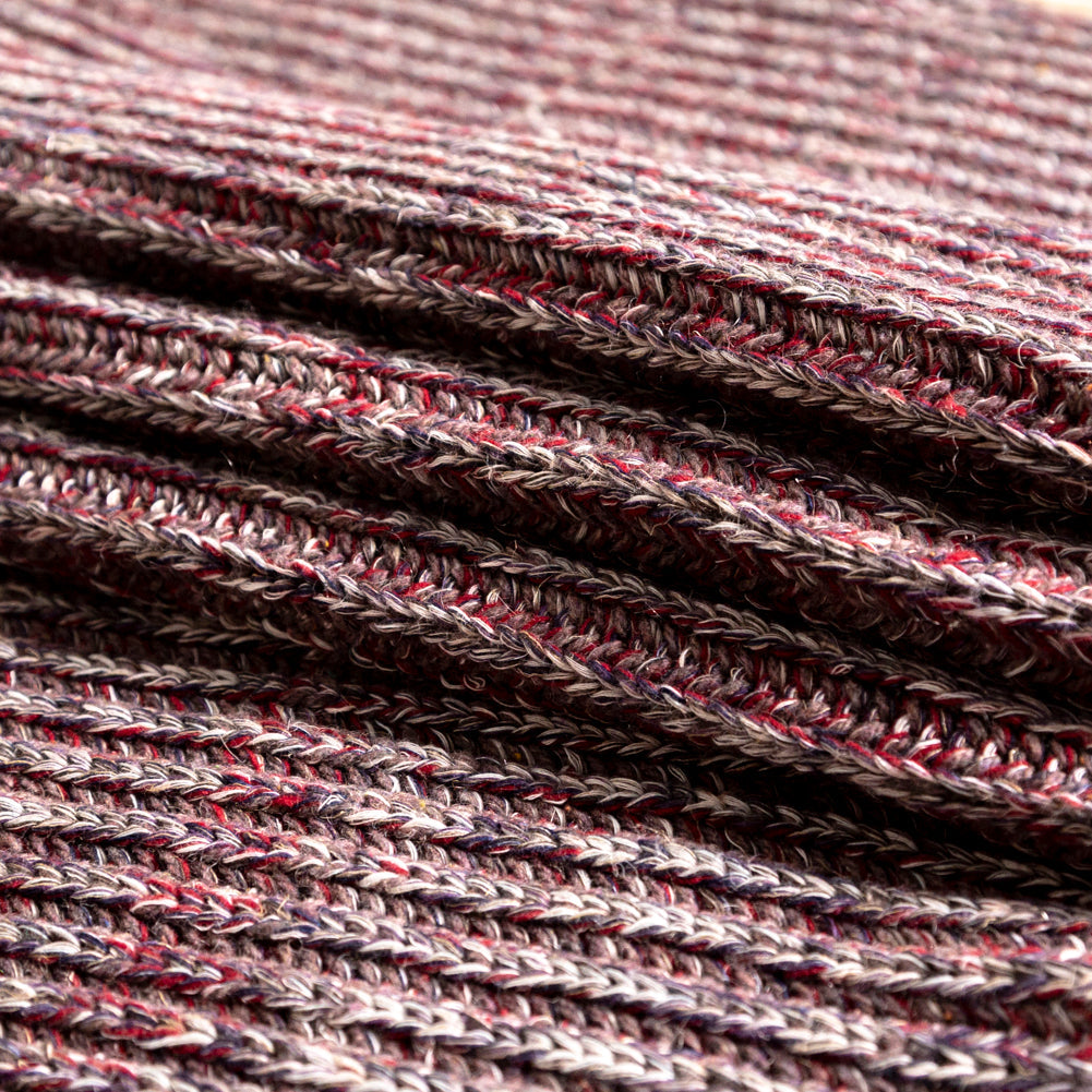 Italian Red, Gray and White Chunky Wool Knit
