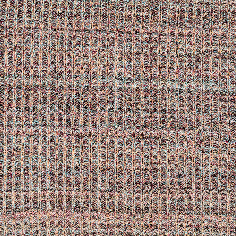 Italian Aqua, Peach and Red Chunky Wool Knit
