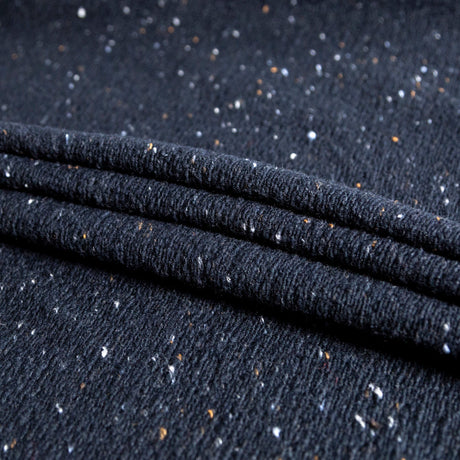 Italian Midnight Navy Speckled Wool Knit