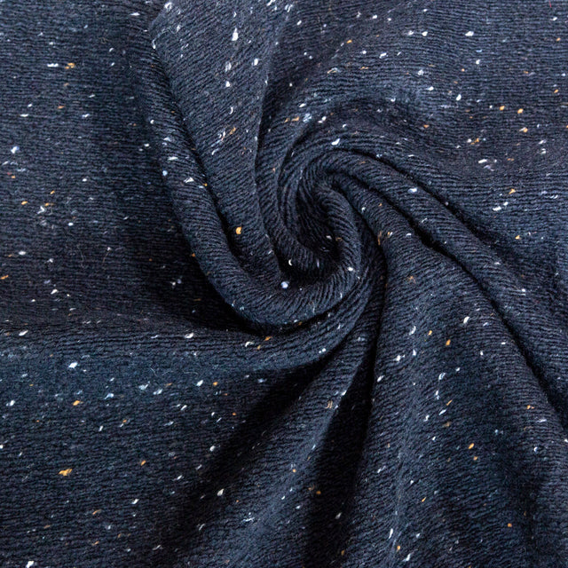 Italian Midnight Navy Speckled Wool Knit