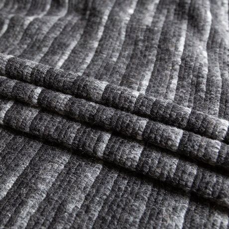Italian Black and Gray Striped Wool Knit