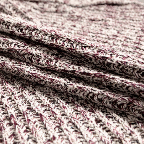 Italian Burgundy and White Chunky Wool Knit