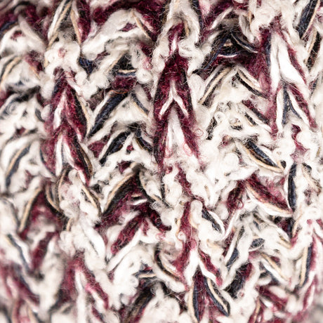 Italian Burgundy and White Chunky Wool Knit