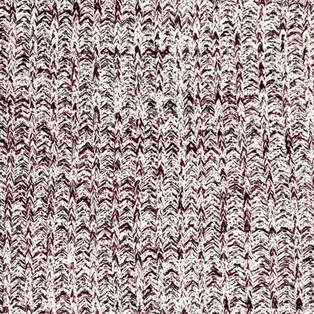 Italian Burgundy and White Chunky Wool Knit