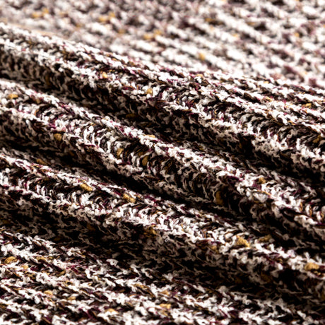 Italian White, Beet Red and Beige Chunky Wool Knit