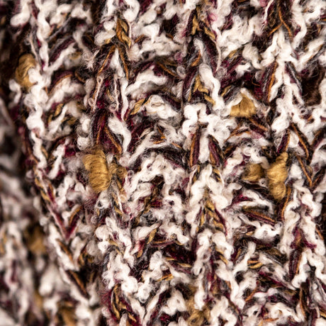Italian White, Beet Red and Beige Chunky Wool Knit