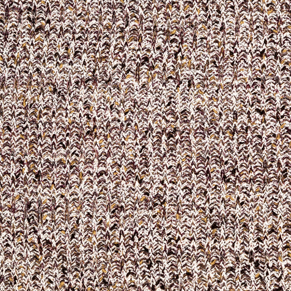 Italian White, Beet Red and Beige Chunky Wool Knit