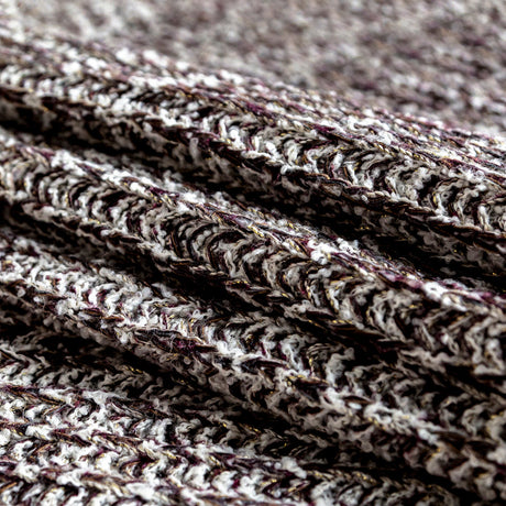 Italian White, Sangria and Metallic Gold Chunky Wool Knit