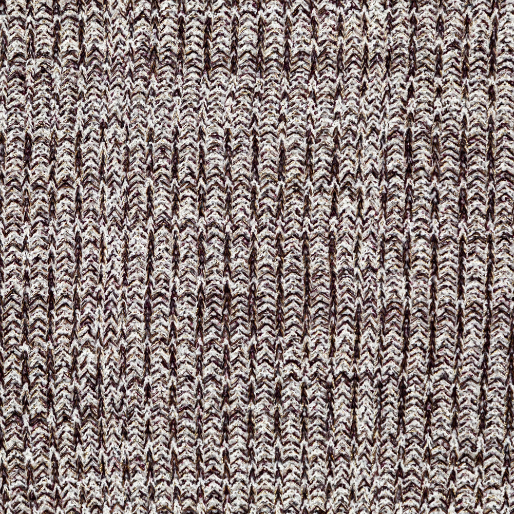Italian White, Sangria and Metallic Gold Chunky Wool Knit