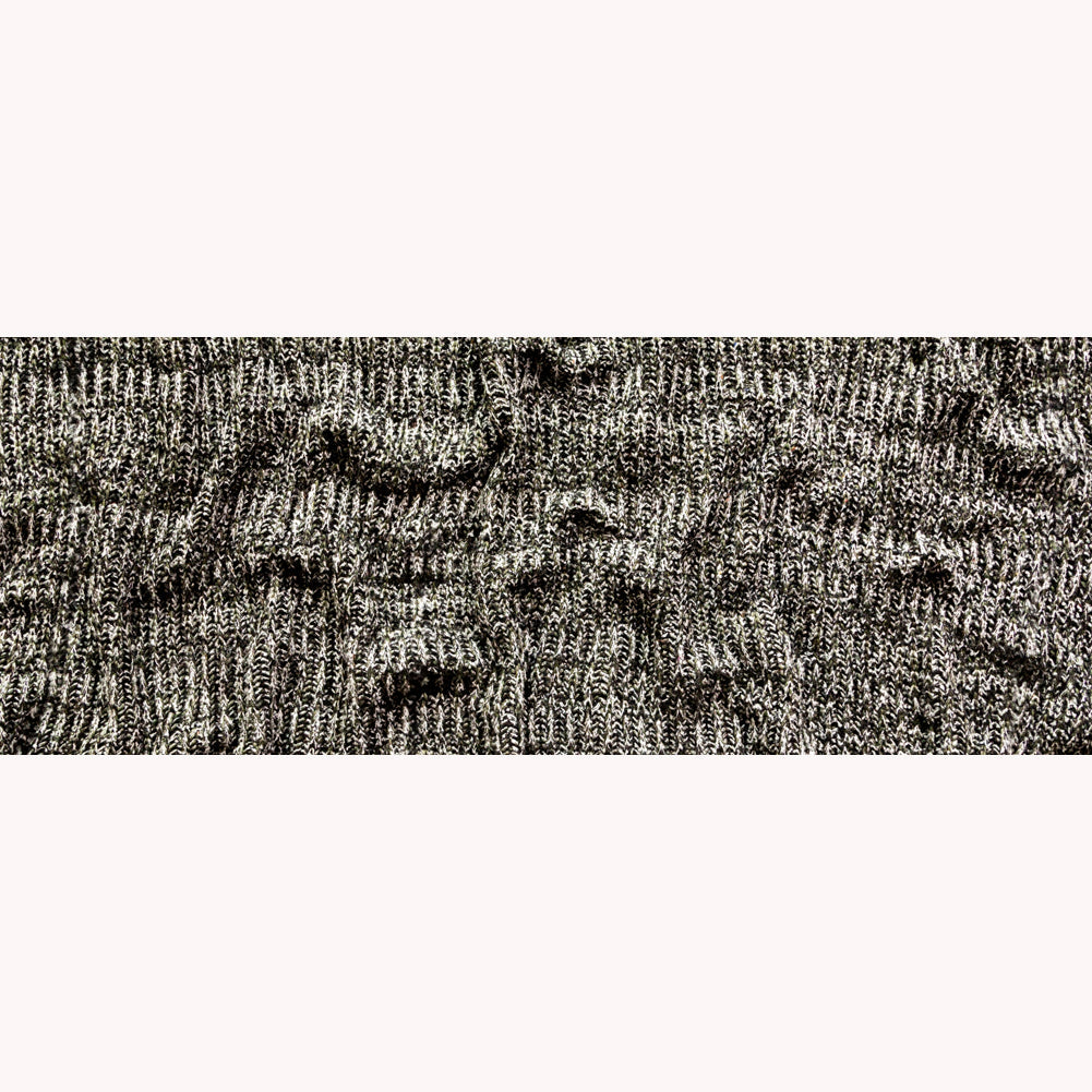 Italian Metallic Black, White and Hunter Green Chunky Wool Knit