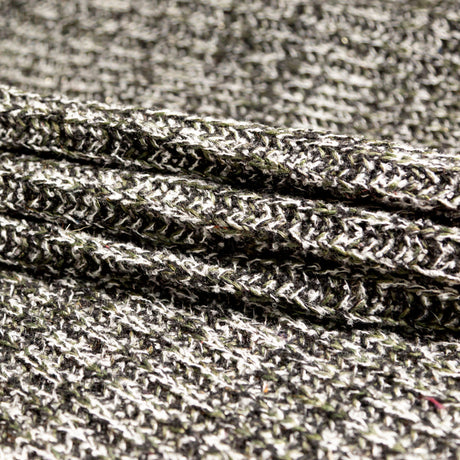 Italian Metallic Black, White and Hunter Green Chunky Wool Knit