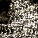 Italian Metallic Black, White and Hunter Green Chunky Wool Knit