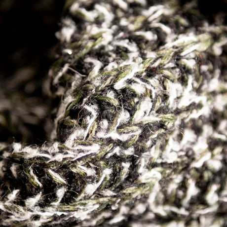 Italian Metallic Black, White and Hunter Green Chunky Wool Knit