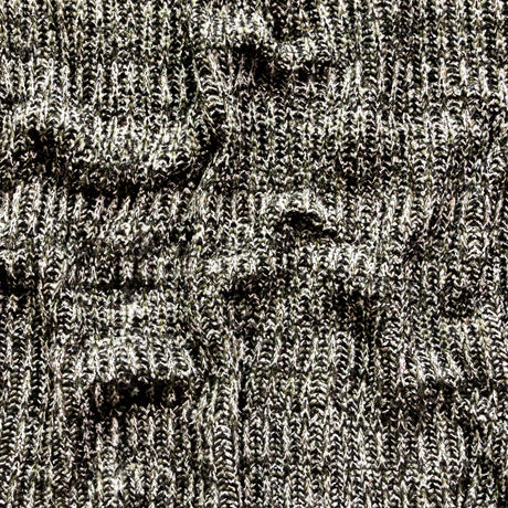 Italian Metallic Black, White and Hunter Green Chunky Wool Knit