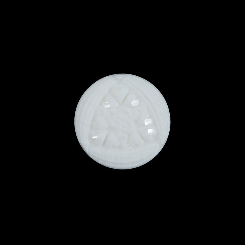 White Etched Shank Back Button - 24L/15mm