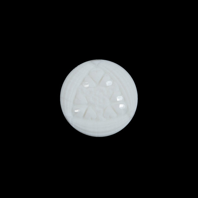 White Etched Shank Back Button - 24L/15mm