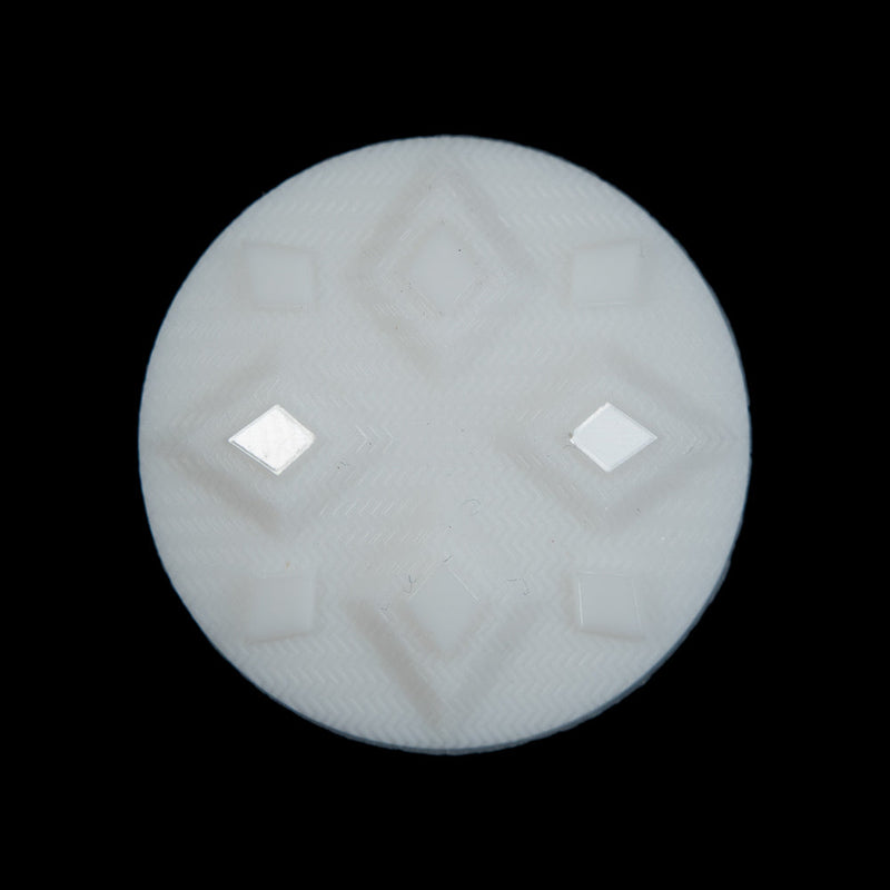 White Diamond Etched Shank Back Button - 44L/28mm