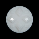 White Diamond Etched Shank Back Button - 44L/28mm