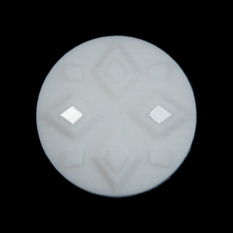 White Diamond Etched Shank Back Button - 44L/28mm
