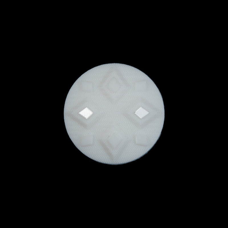 White Diamond Etched Shank Back Button - 30L/19mm