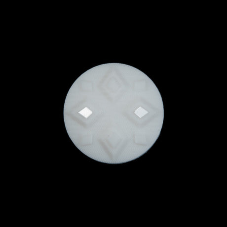 White Diamond Etched Shank Back Button - 30L/19mm