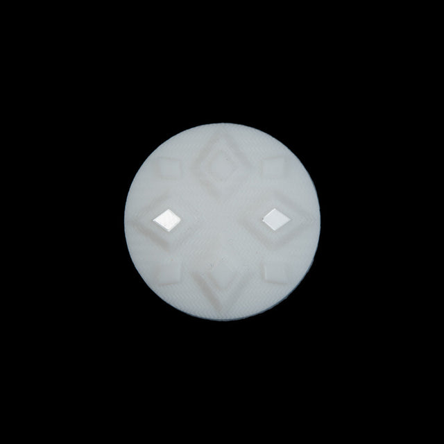 White Diamond Etched Shank Back Button - 30L/19mm