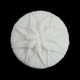 White Plastic Floral Shank Back Button - 44L/28mm