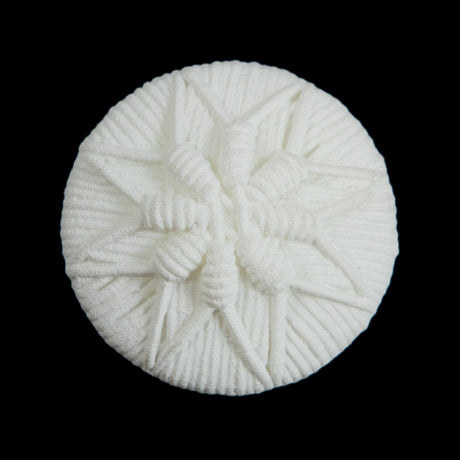 White Plastic Floral Shank Back Button - 44L/28mm