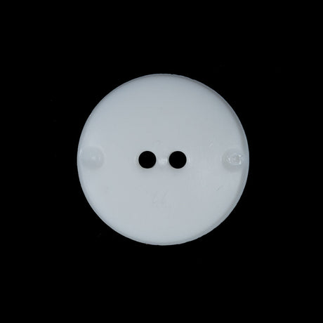 White Etched 2-Hole Plastic Button - 36L/23mm