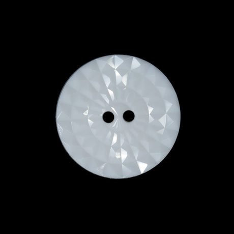 White Etched 2-Hole Plastic Button - 36L/23mm