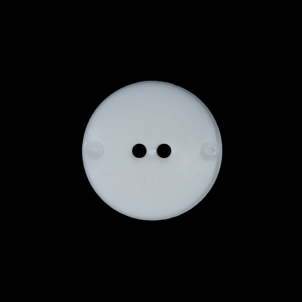 White Etched 2-Hole Plastic Button - 32L/20mm