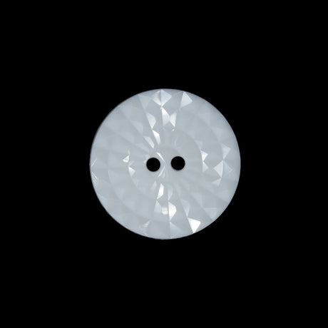 White Etched 2-Hole Plastic Button - 32L/20mm