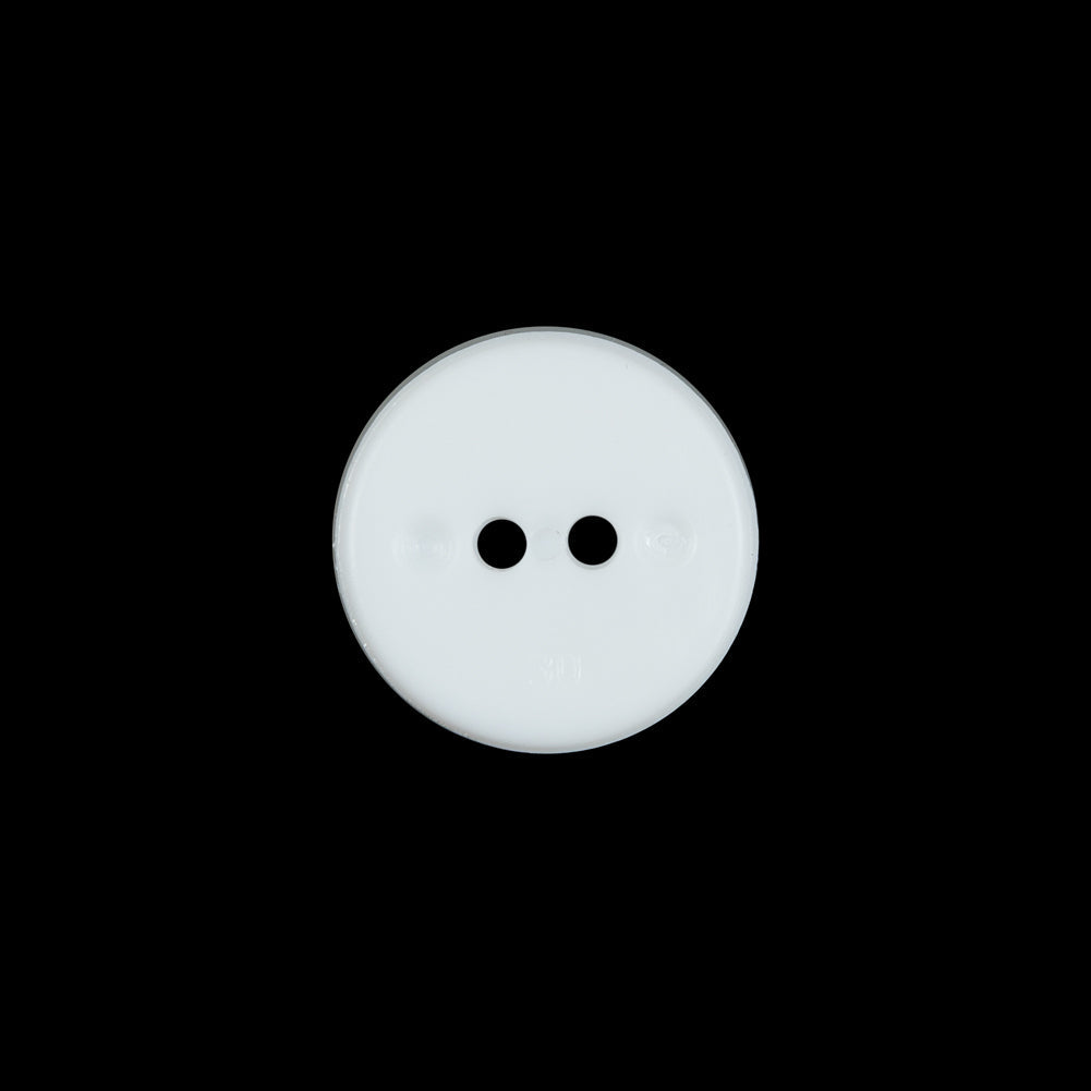 White 2-Hole Concaved Button - 24L/15mm