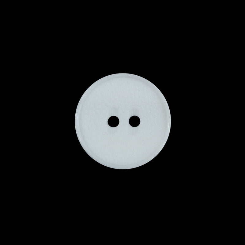 White 2-Hole Concaved Button - 24L/15mm