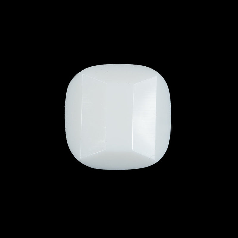 White Plastic Beveled Shank Back Button - 30L/19mm
