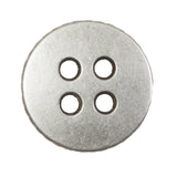 Novelty Silver Metal 4-Hole Button - 44L/28mm