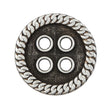 Novelty Silver Metal 4-Hole Button - 44L/28mm