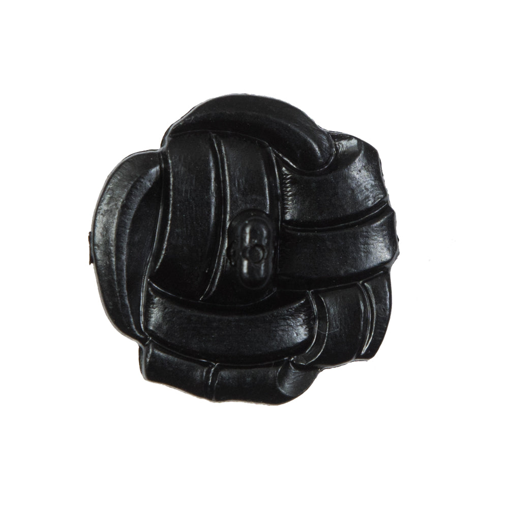 Black Knotted Plastic Button - 40L/25.5mm